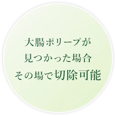 大腸ポリープが 見つかった場合 その場で切除可能
